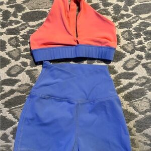 Tiger Friday Coral and Blue 2 piece dance set